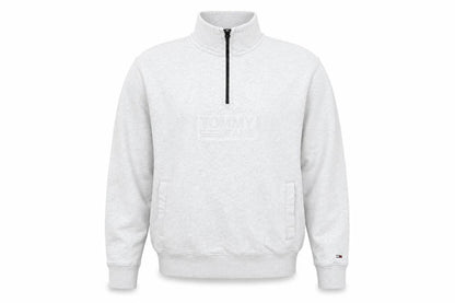 Tommy Jeans Men's Grey XL 1/2 Zip High Neck Sweatshirt
