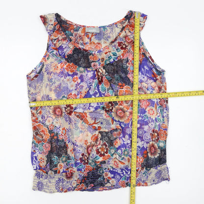 Wallis Women’s Multicoloured Floral Chiffon Sleeveless Tunic Blouse M