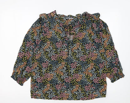 Oliver Bonas Womens Multicoloured Floral Long Sleeve Tunic Blouse Size 14