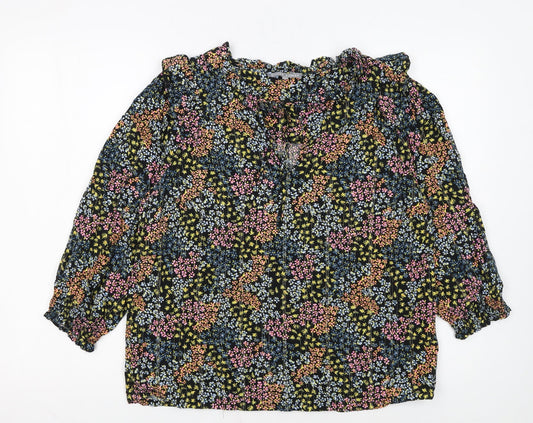 Oliver Bonas Womens Multicoloured Floral Long Sleeve Tunic Blouse Size 14