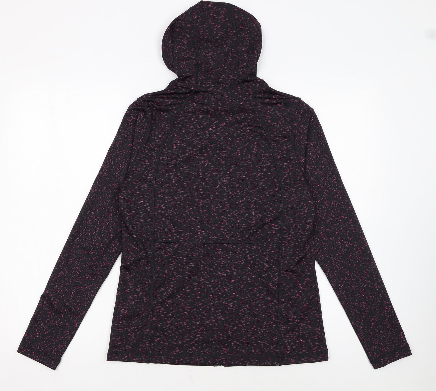 Tu Women’s Black Pink Full Zip Hooded Sweatshirt Size 10 Polyester Blend