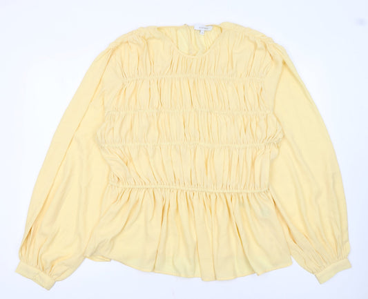 Principles Women's Yellow Long Sleeve Tunic Blouse Size 16