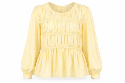 Front view of Principles Women's Yellow Long Sleeve Tunic Blouse, size 16