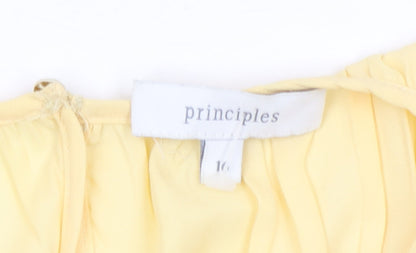 Principles Women's Yellow Long Sleeve Tunic Blouse Size 16