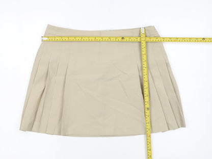 ASOS DESIGN Women’s Beige Pleated Short Skirt Size 16