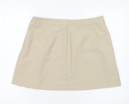 ASOS DESIGN Women’s Beige Pleated Short Skirt Size 16