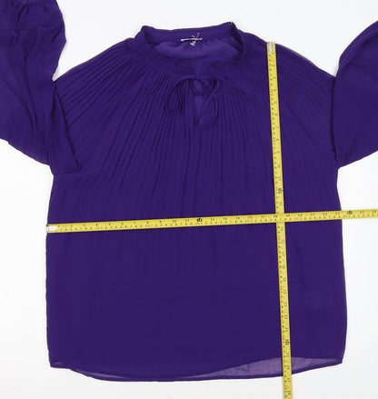 Damart Women’s Purple Pleated Long Sleeve Tunic Blouse Size 18