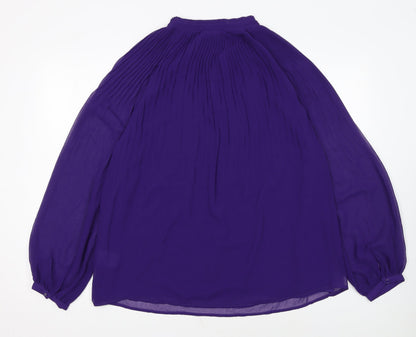 Damart Women’s Purple Pleated Long Sleeve Tunic Blouse Size 18