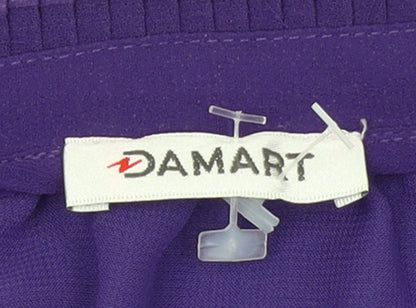 Damart Women’s Purple Pleated Long Sleeve Tunic Blouse Size 18