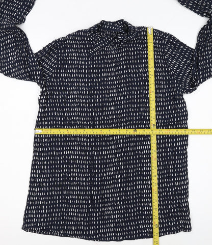 Next Women’s Blue Printed Long Sleeve Viscose Blouse Size 10