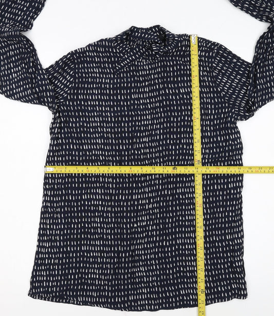 Next Women’s Blue Printed Long Sleeve Viscose Blouse Size 10