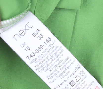 Next Women's Green Sleeveless Crew Neck Polyester Blouse UK 10