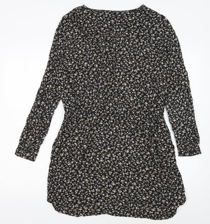 MNG Collection Women’s Black Floral Viscose Shift Dress Size 16