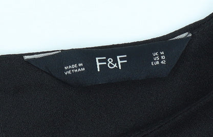 F&F Women’s Black Shift Dress Size 14 3/4 Bell Sleeve Classic Workwear