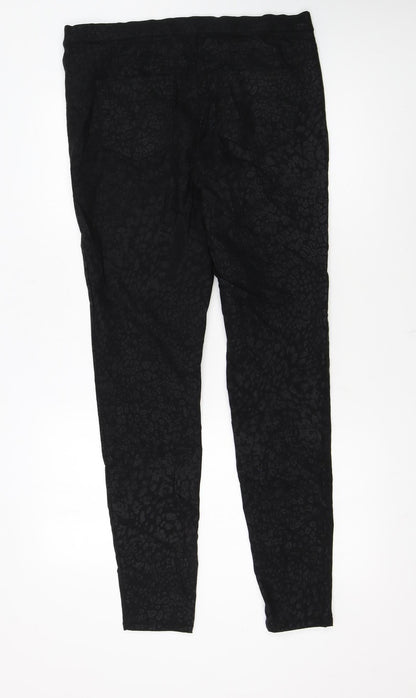 Papaya Women’s Black Animal Print Stretch Jeggings Size 16