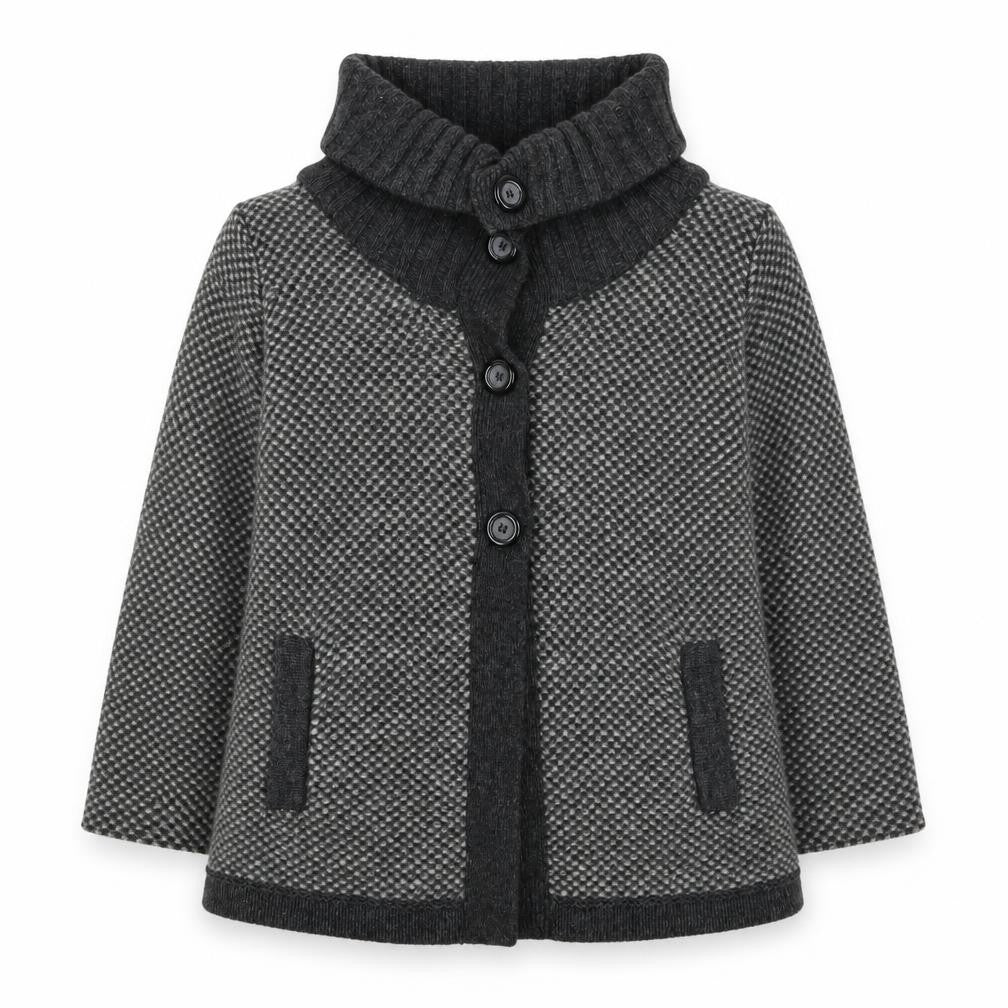 Marks & Spencer Women's Grey Wool Blend Roll Neck Button Cardigan UK 16