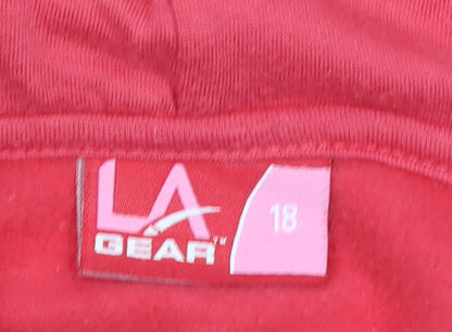 LA Gear Womens Pink Full Zip Hoodie Size 18 Classic Fit