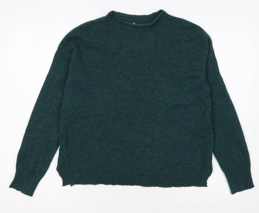 Seasalt Cornwall Women's Green Wool Blend Pullover Jumper UK 8