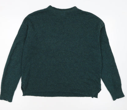 Seasalt Cornwall Women's Green Wool Blend Pullover Jumper UK 8