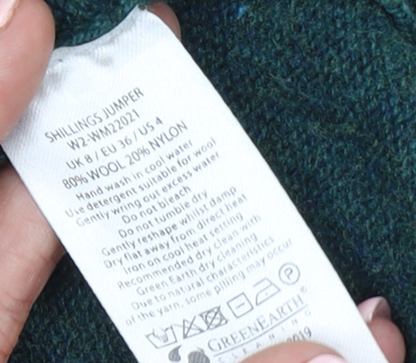 Seasalt Cornwall Women's Green Wool Blend Pullover Jumper UK 8