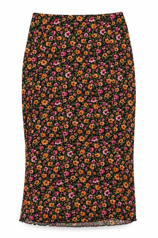 H&M Divided Women's Multicoloured Floral Midi Pencil Skirt Size S