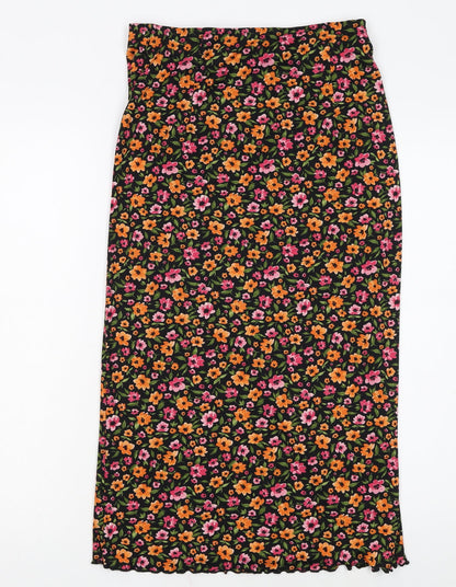 H&M Divided Women's Multicoloured Floral Midi Pencil Skirt Size S