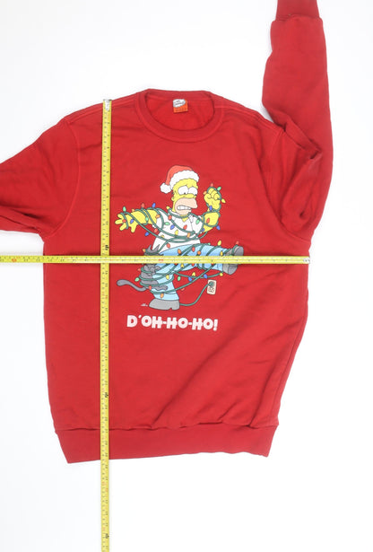 The Simpsons Men’s Red Homer Christmas Sweatshirt L Pullover