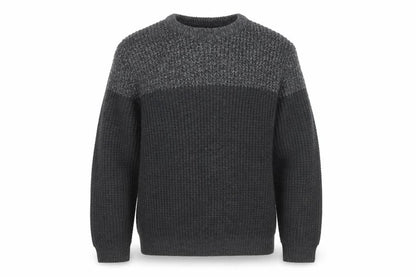 Kensington Eastside Men's Grey Chunky Knit Crew Neck Pullover Jumper M