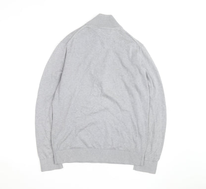 Tommy Hilfiger Men's Grey Cotton 1/2 Zip Jumper Size M