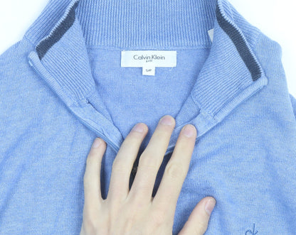 Calvin Klein Men’s Blue 1/4 Zip Golf Jumper Size S