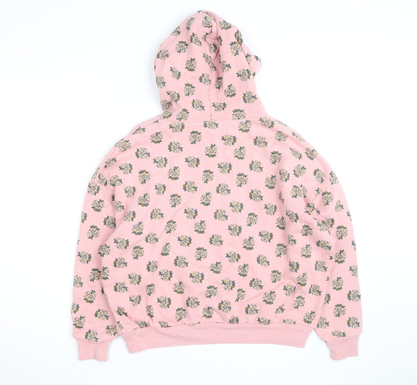 The Animals Observatory Pink Floral Pullover Hoodie Women Size 10