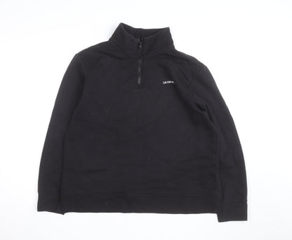 LA Gear Teen Black 1/4 Zip Fleece Sweatshirt UK 16 Regular Fit