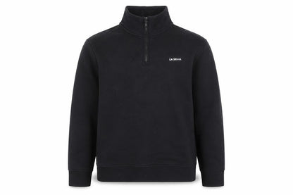 Front view of LA Gear Teen Black 1/4 Zip Fleece Sweatshirt UK 16 Regular Fit