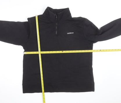 LA Gear Teen Black 1/4 Zip Fleece Sweatshirt UK 16 Regular Fit
