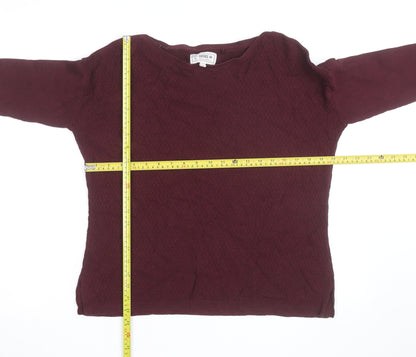 FatFace Womens Red Cotton Blend Crew Neck Jumper Size 12