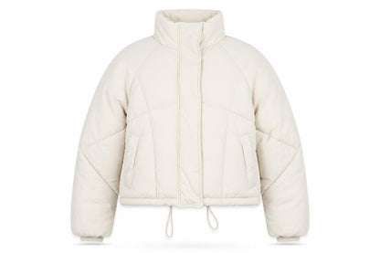 Topshop Women’s Beige Size 8 Puffer Jacket Winter Zip Quilted