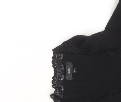 Marks and Spencer Women’s Black Lace Bodycon Knit Dress Size 14