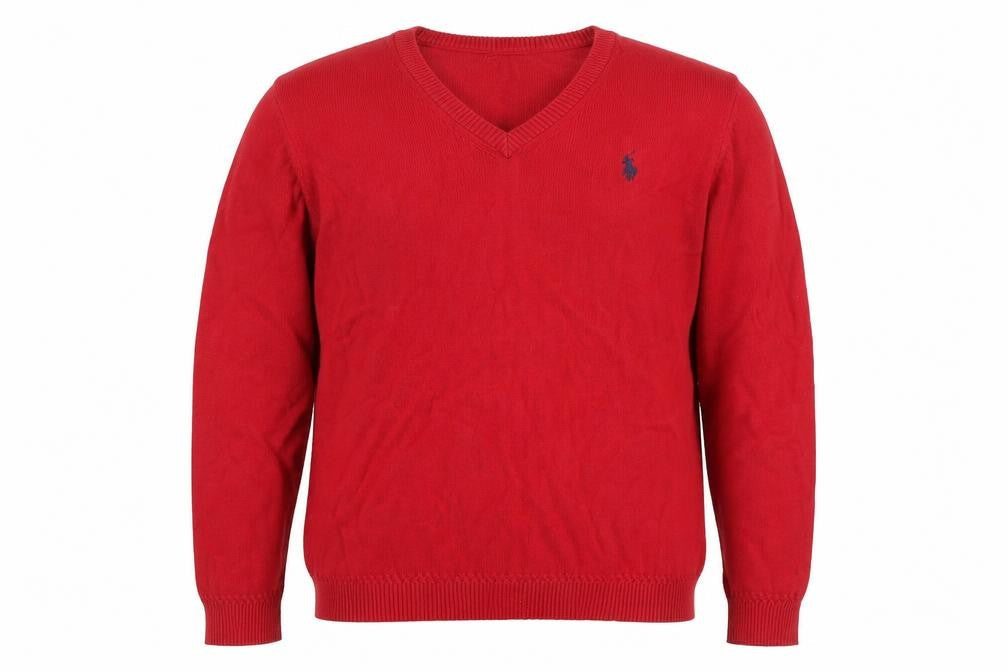 U.S. Polo Assn. Men's Red Cotton V-Neck Jumper 2XL