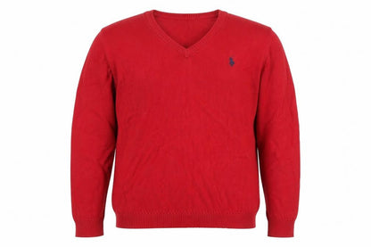 U.S. Polo Assn. Men's Red Cotton V-Neck Jumper 2XL