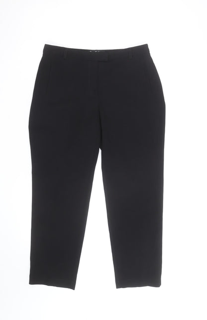 Miss Selfridge Women Black Slim Tailored Ankle Trousers Size 10
