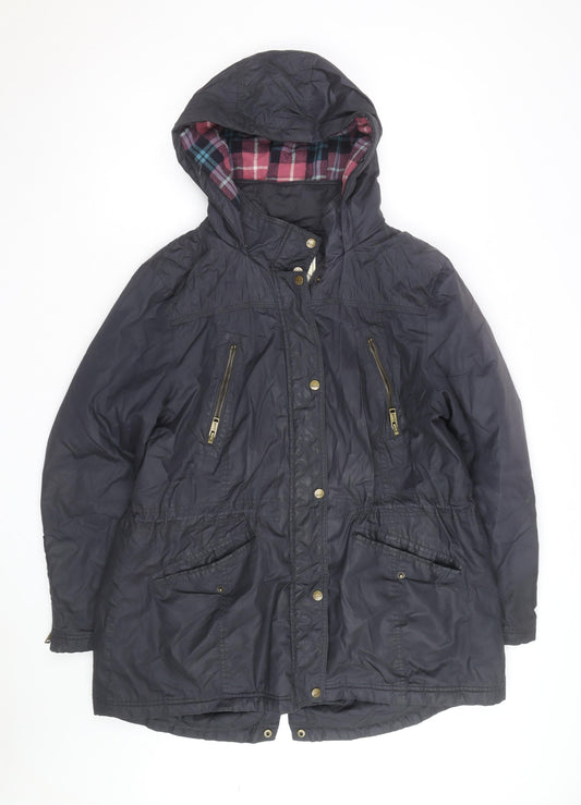 Matalan Women’s Black Hooded Long Parka Jacket Size 20