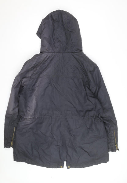 Matalan Women’s Black Hooded Long Parka Jacket Size 20