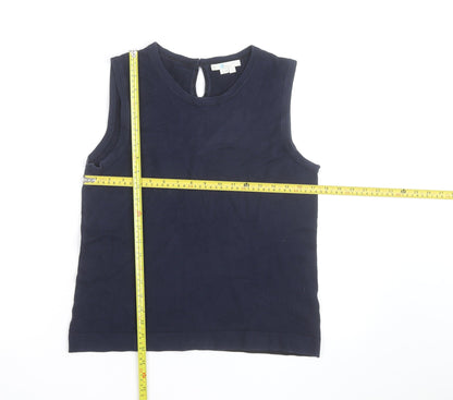 Boden Women's Blue Cotton Sleeveless Tank Top M