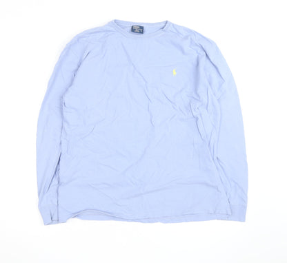 Ralph Lauren Men's Blue Long Sleeve Cotton Crew Neck Casual Top M