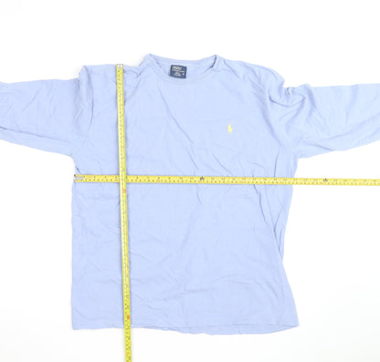 Ralph Lauren Men's Blue Long Sleeve Cotton Crew Neck Casual Top M