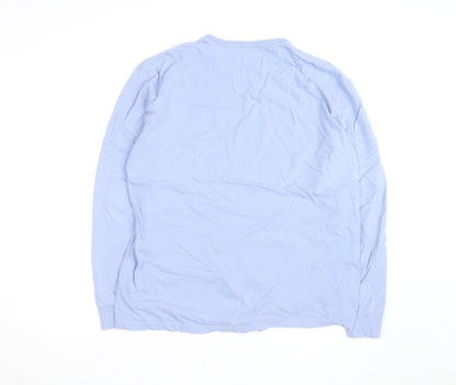 Ralph Lauren Men's Blue Long Sleeve Cotton Crew Neck Casual Top M