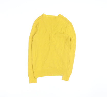 Marks and Spencer Women’s Yellow V-Neck Button Cardigan Size 14