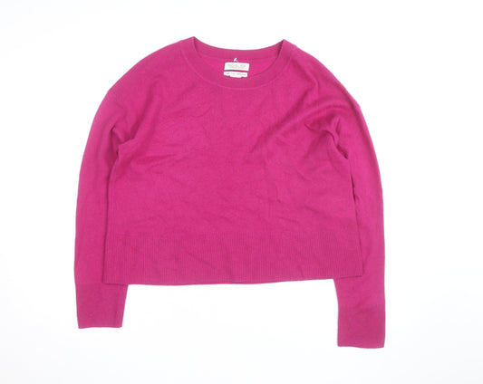 Rachel Zoe Women's Pink Cashmere Crew Neck Long Sleeve Jumper Size L