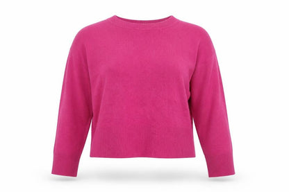 Rachel Zoe Women's Pink Cashmere Crew Neck Long Sleeve Jumper Size L