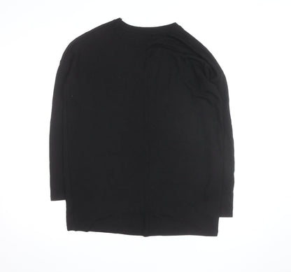 New Look Men’s Black Studded Crew Neck Long Sleeve Jumper Size S